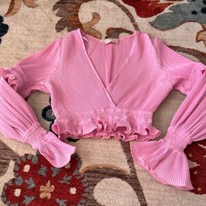 Keepsake the Label Clarity Pleated Ruffle Wrap Top